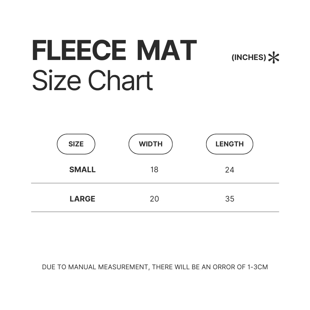 Fleece Mat Size Chart - Hatebreed Merch