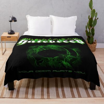 Hatebreed Band Green Logo Throw Blanket