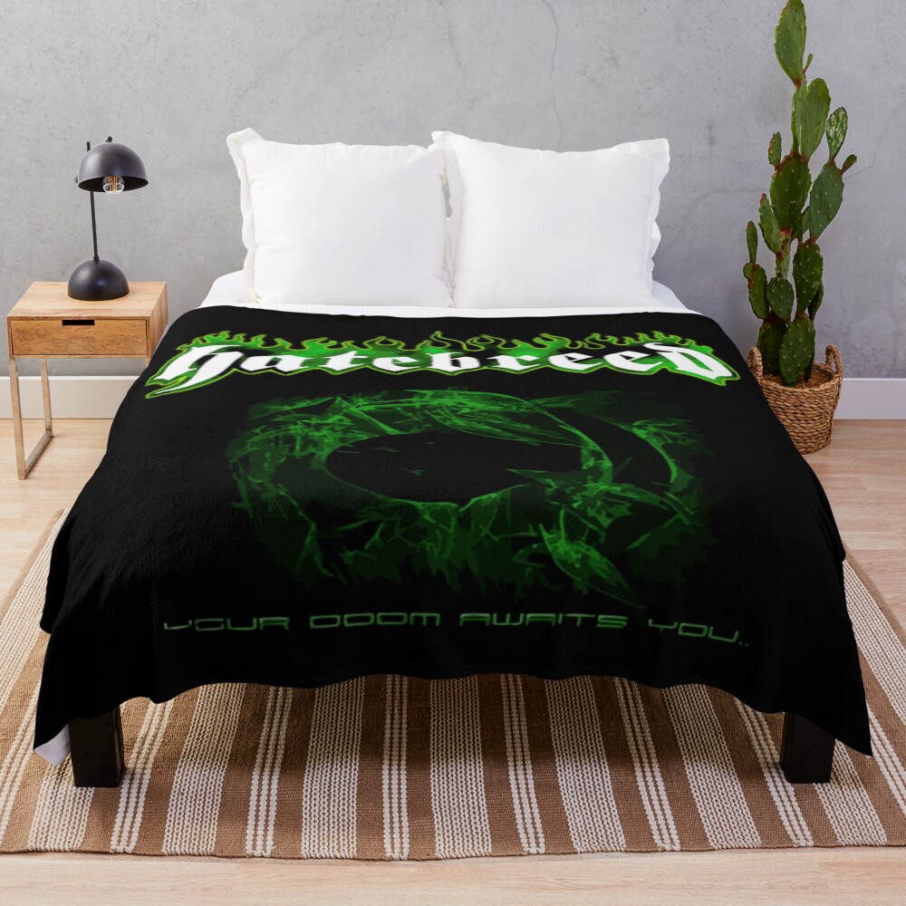 Hatebreed Band Green Logo Throw Blanket