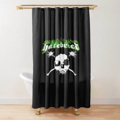 Hate Breed Green Logo Shower Curtain